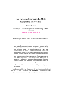 Can Bohmian Mechanics Be Made Background Independent?