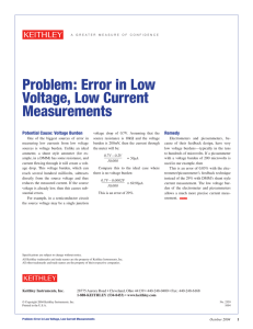 Problem: Error in Low Voltage, Low Current Measurements
