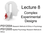 PSY2005 Week 8 - Complex Experimental Designs