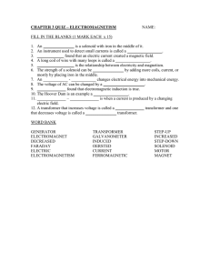 CHAPTER 3 QUIZ – ELECTROMAGNETISM