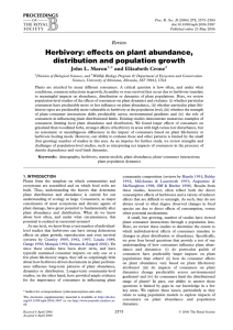 effects on plant abundance, distribution and population growth