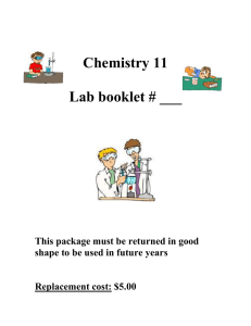 Chemistry 11 Lab booklet # ___