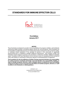 standards for immune effector cells