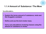 1.1.4 Amount of Substance / The Mole