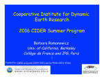 Cooperative Institute for Dynamic Earth Research 2016 CIDER