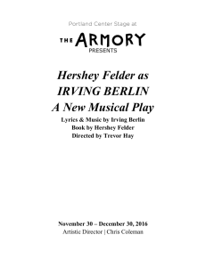 Hershey Felder as IRVING BERLIN A New Musical Play