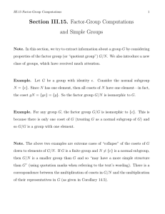 Section III.15. Factor-Group Computations and Simple