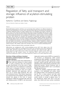 Regulation of fatty acid transport and storage: influence of acylation