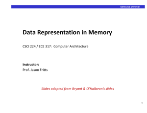 Data Representation in Memory