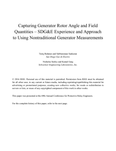 Capturing Generator Rotor Angle and Field Quantities