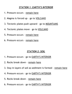 STATION 1: EARTH`S INTERIOR 1. Pressure occurs – remain here 2