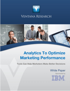 Analytics To Optimize Marketing Performance