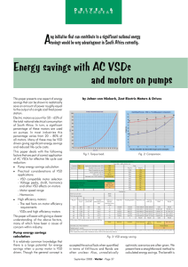 Energy savings with AC VSDs and motors on pumps
