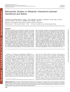 Mechanistic Studies on Metabolic Interactions between Gemfibrozil