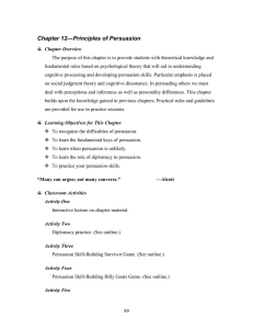 Chapter 12 Principles of Persuasion