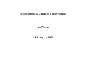 Introduction to clustering techniques - IULA