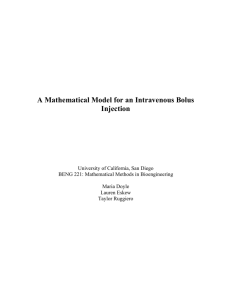 A Mathematical Model for an Intravenous Bolus Injection