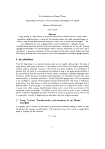 An Introduction to Gauge theory - Department of Physics