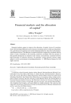 Financial markets and the allocation of capital