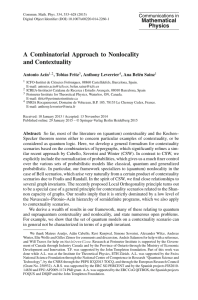 A Combinatorial Approach to Nonlocality and Contextuality