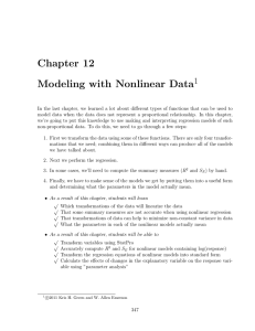Chapter 12 Modeling with Nonlinear Data