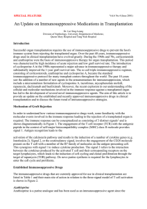 An Update on Immunosuppressive Medications in Transplantation