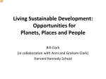 Living Sustainable Development: Opportunities for Planets, Places