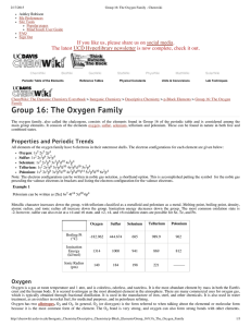 Group 16: The Oxygen Family - Chemwiki