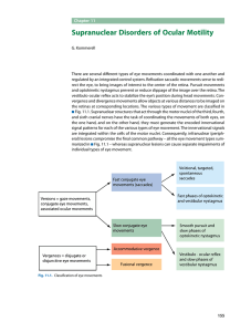 Supranuclear Disorders of Ocular Motility