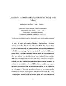 Genesis of the Heaviest Elements in the Milky Way Galaxy