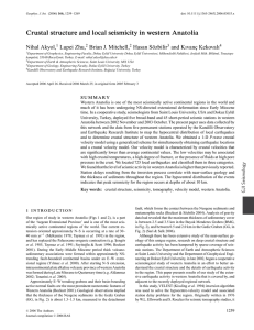 Crustal structure and local seismicity in western Anatolia