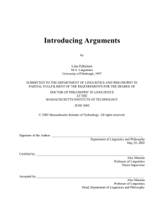 Introducing Arguments - Massachusetts Institute of Technology