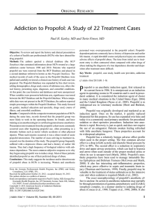 Addiction to Propofol: A Study of 22 Treatment Cases