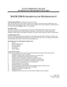 math 1350 fundamentals of mathematics i