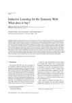 Inductive Learning for the Semantic Web