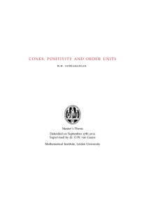 CONES, POSITIVITY AND ORDER UNITS