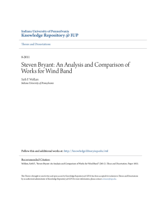 Steven Bryant: An Analysis and Comparison of Works for Wind Band