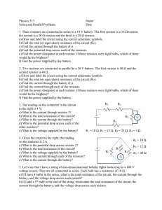 Series and Parallel Circuit Problems