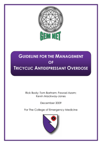 guideline for the management of tricyclic antidepressant overdose