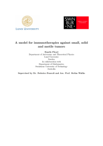 A model for immunotherapies against small, solid and motile tumors