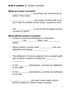 Unit 6 Lesson 2 Ocean Currents