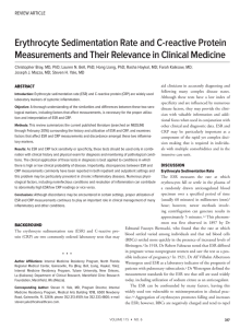 Erythrocyte Sedimentation Rate and C
