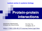 Lecture: Protein-Protein Interactions