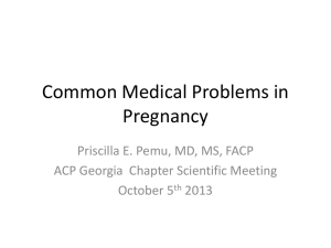 Common Medical Problems in Pregnancy