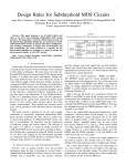 Design Rules for Subthreshold MOS Circuits