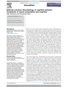 Editorial overview: Neurobiology of cognitive behavior: Complexity