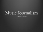 Music Journalism 1