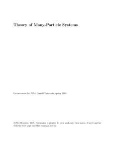 Theory of Many-Particle Systems