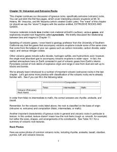 Chapter 10: Volcanism and Extrusive Rocks