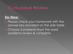 Cumulative Review (1-7)